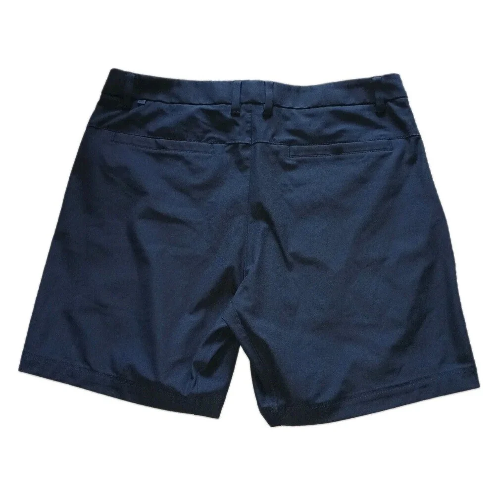 CRZ YOGA Womens L 34W  Minimalist Casual Career Zip Navy Blue Athletic Shorts